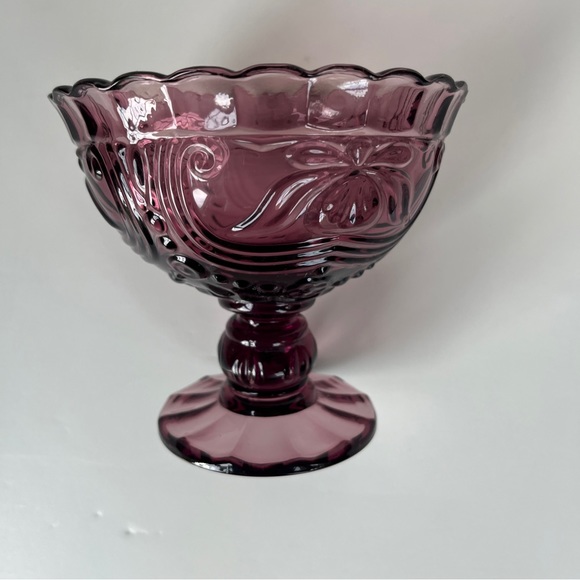 VTG NOS Pier 1 Amethyst Purple Glass Compote Bowl - Picture 3 of 4